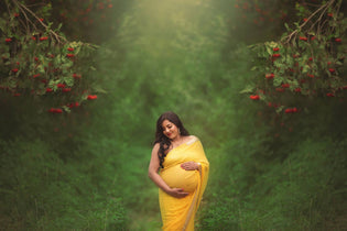 How to Do a Pregnancy Photoshoot in Saree: Saree Suggestions Included