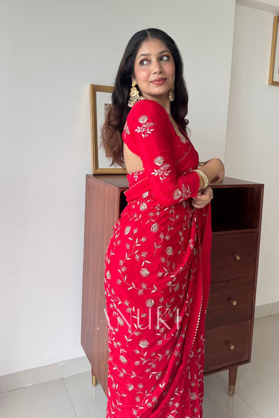 Sindoor Red Silk Saree