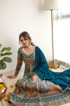 Meher Blue Silk Anarkali Set