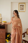 Dusty Rose Tissue Silk Saree