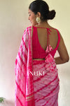 Pink Shibori Tie Dye Silk Saree