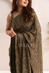 Olive Green Embellished Sequins Saree