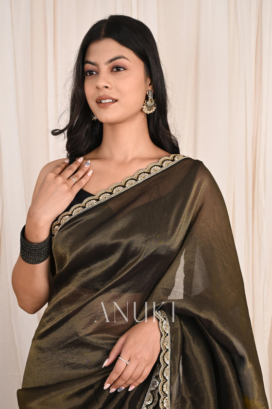 Black Tissue Silk Saree