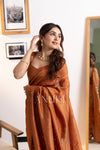 Shagun Rust Orange Tissue Silk Saree