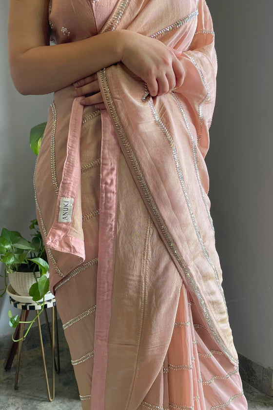 Rose Gold Tissue Saree