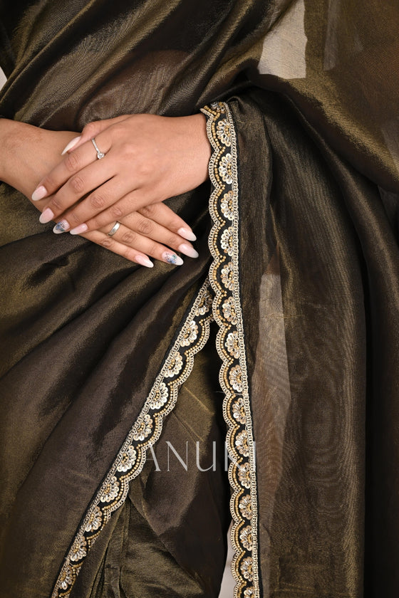 Black Tissue Silk Saree