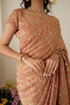 Dusty Rose Tissue Silk Saree
