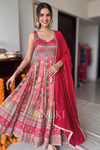 Pink Silk Anarkali Set