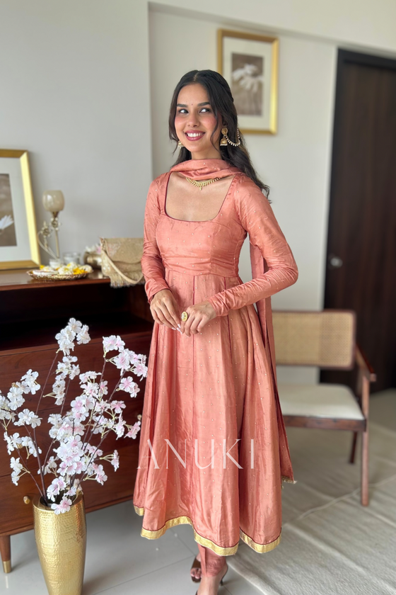 Saraya Dusty Rose Silk Suit Set