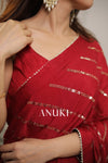 Maroon Patterned Sequinned Saree