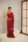 Maroon Patterned Sequinned Saree
