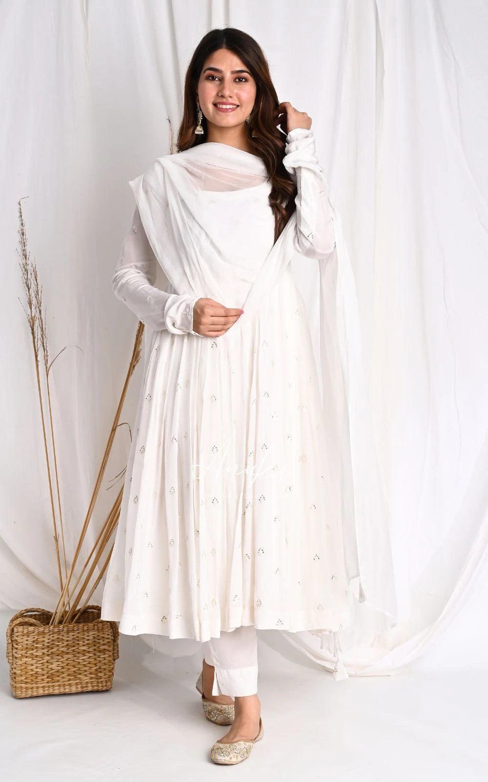Ivory Anarkali Suit Set Anuki.in