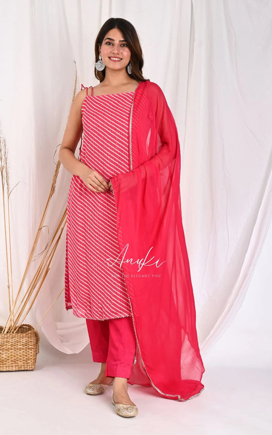 Share 214+ pink leheriya suit latest